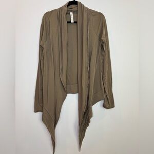 lululemon athletica Taupe Open Front waterfall lyocell blend Cardigan size 6